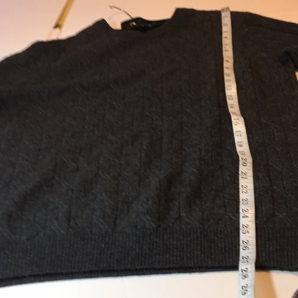 Jos A Banks Reserve Wool Blend Gray Cable Knit Sweater Size Large